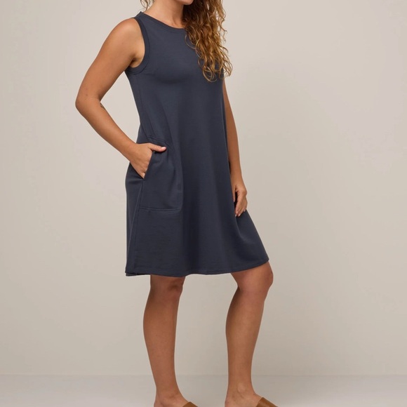 Wooland Wool & Sierra French Terry Tank Dress Size 2X Washed Navy Blue - Picture 5 of 8